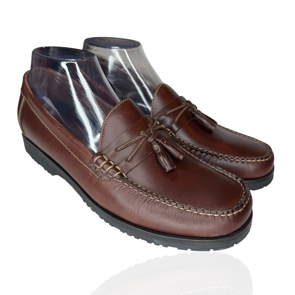 NWOT‎ G.H. Bass Weejuns Tassel Loafers Brown Leather Moc Toe Lug Sole 9.5 Womens